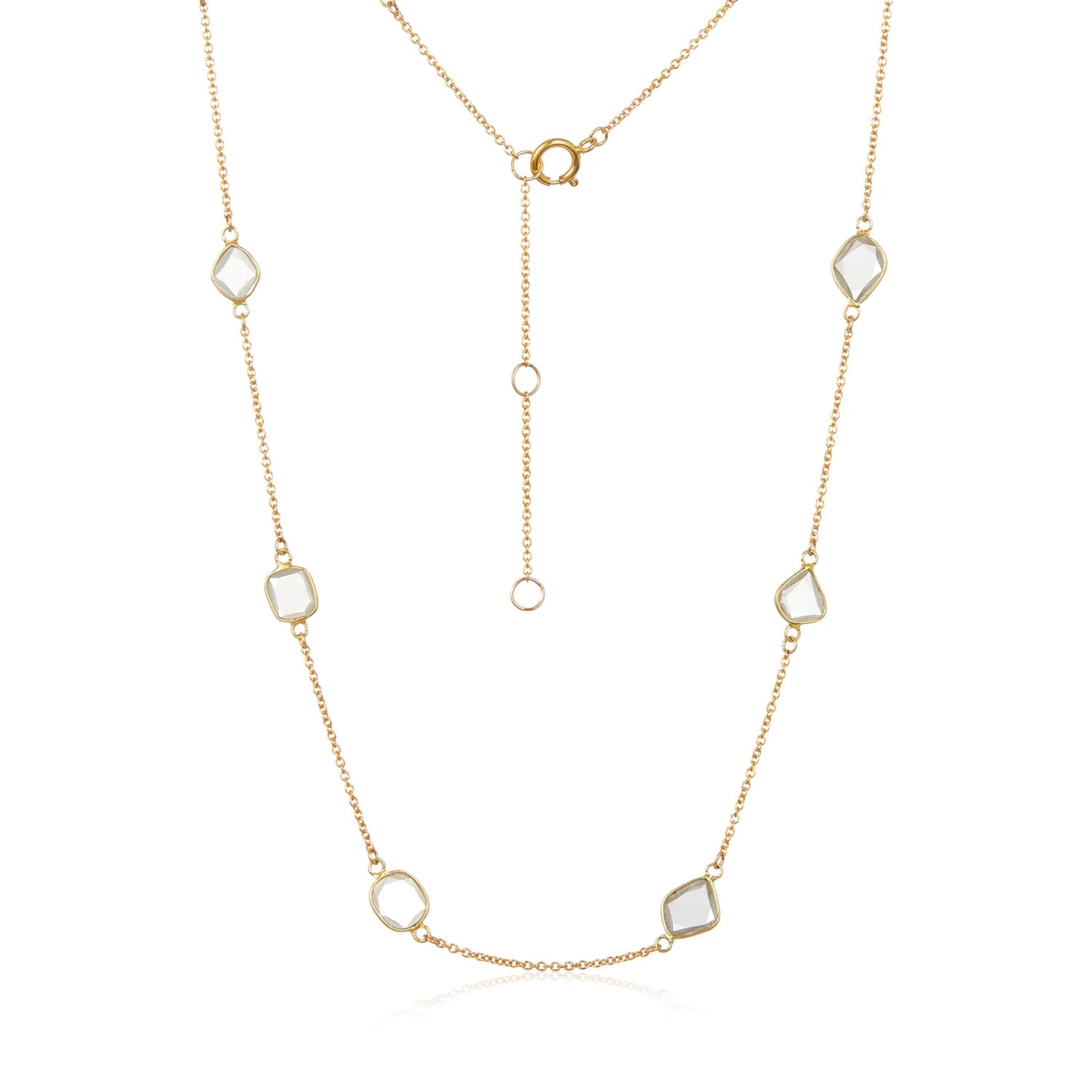 Slice Moissanite Stationed Necklace