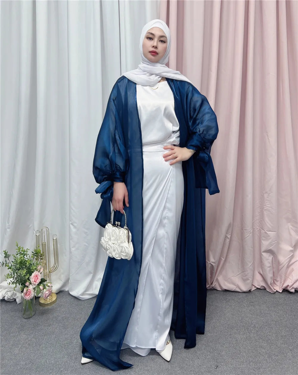 2023 Loriya Stylish Organza Modest Abaya Islamic Clothing for girl Dubai abaya muslim dress for women fashion abaya