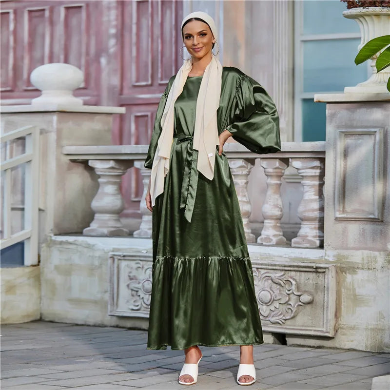 Elegant Islamic Dubai Woman Dress Islamic Simple Muslim Dresses Home dress muslim Islamic Clothing 2021