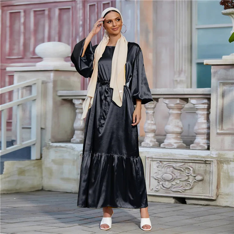 Elegant Islamic Dubai Woman Dress Islamic Simple Muslim Dresses Home dress muslim Islamic Clothing 2021