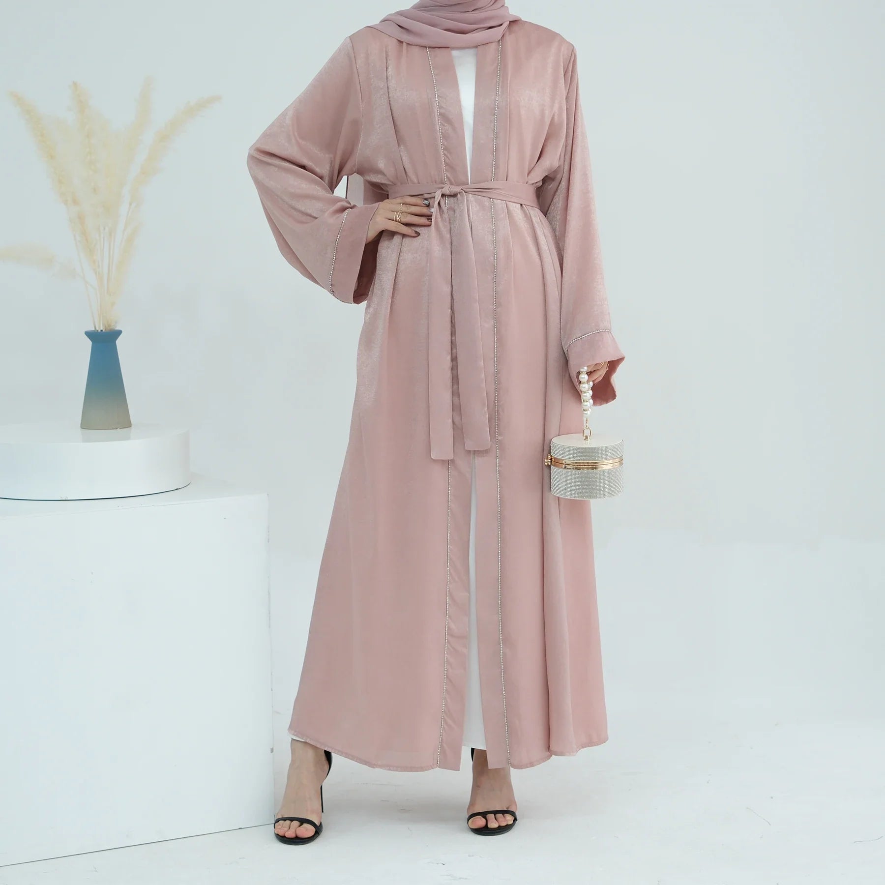 2024 Eid Loriya Custom Abaya Manufacturer Dubai Abaya Designs Islamic Clothing Cardigan With Diamond Abaya Women Muslim Dress