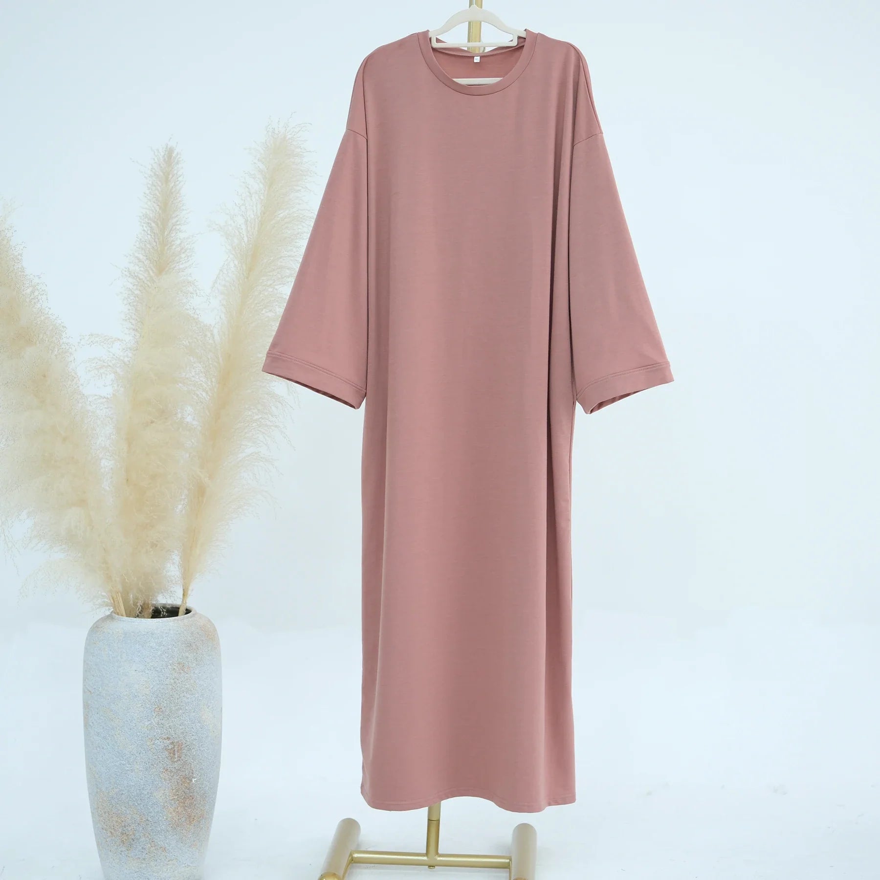 Abaya 2024 New Loriya Abaya Modest Dresses Long Sleeve Polyester Women's Dresses with Side Pockets Abaya Women Muslim Dress