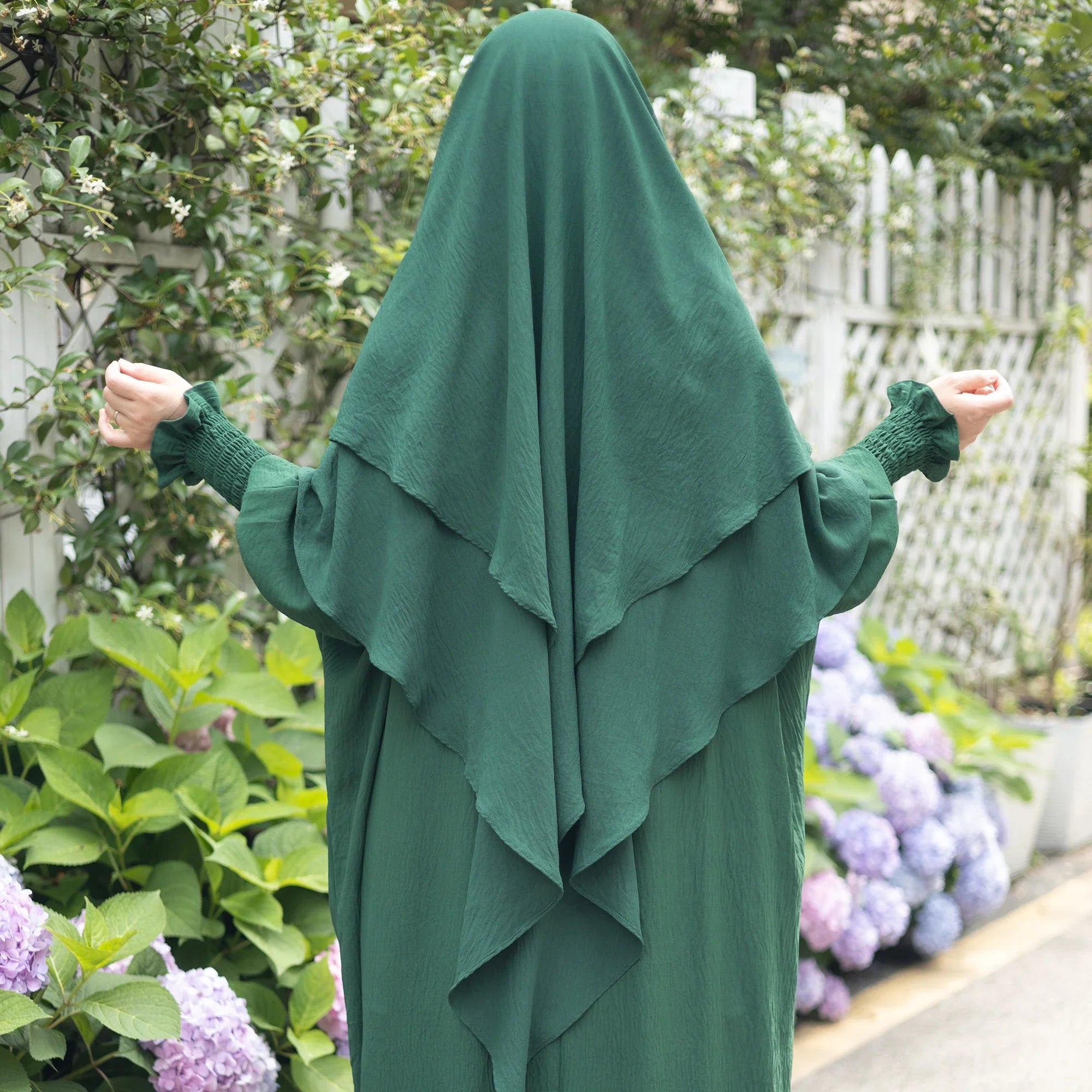 Loriya 2023 Latest Abaya Women Islamic Dress Hijab Scarf HJ908 Two Layers Long Khimar Wholesale in Stock