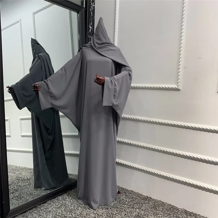 Hot Sale Latest Islamic Clothing Muslim Abaya Solid Colors Batwing Style Kaftan Burka Islamic Dress