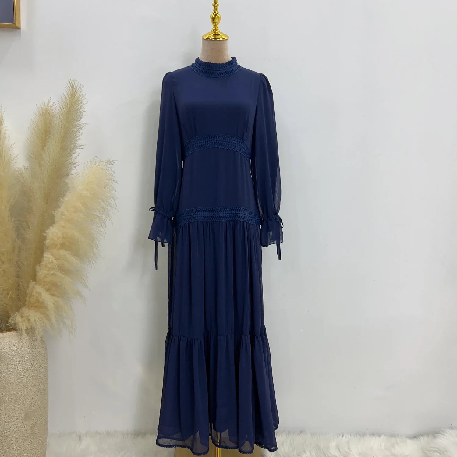 Loriya Chiffon Long Maxi Dress Women Dresses Casual Summer Modest 2023 New Abaya Dubai Modest Evening Dress