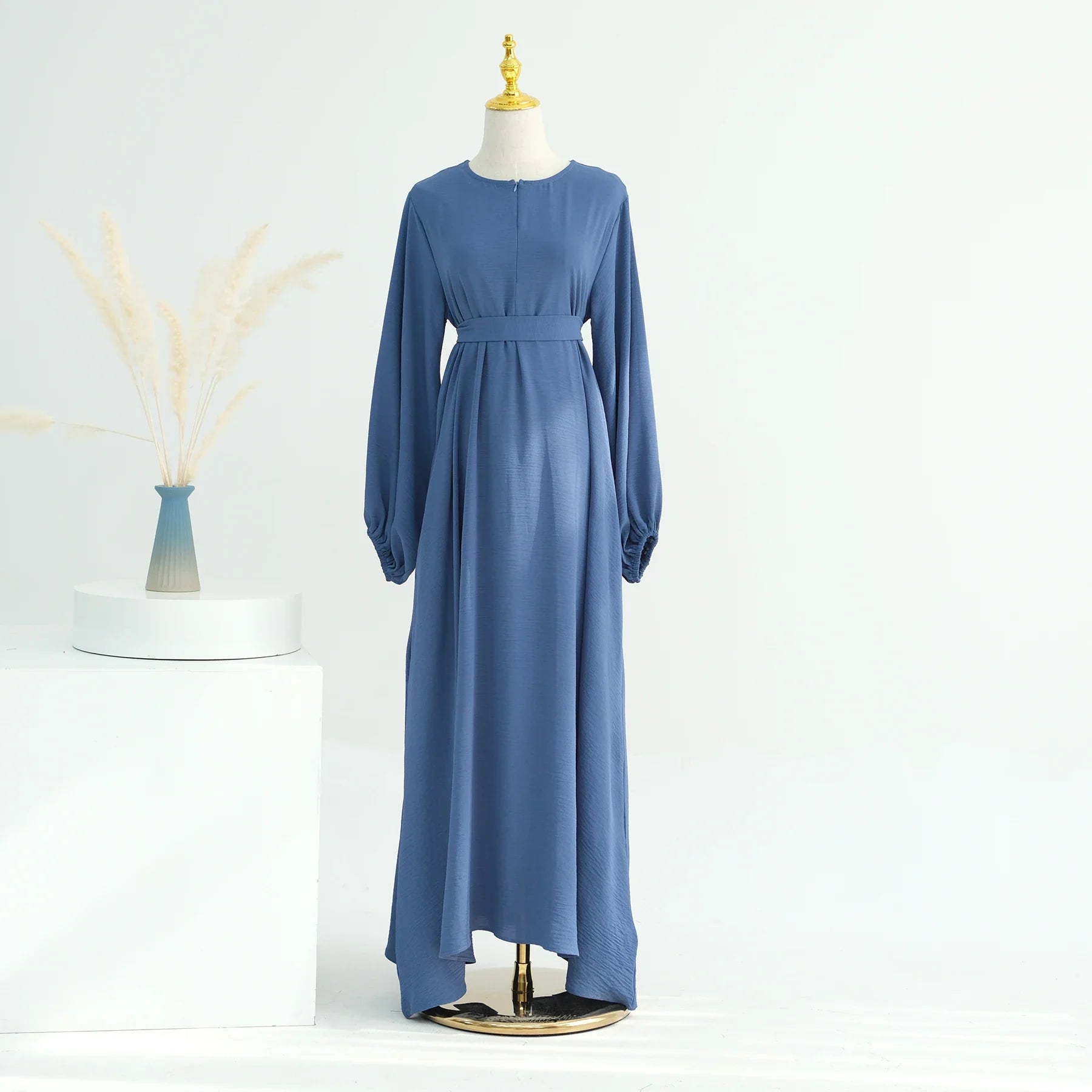 Loriya Abaya 2024 Islamic Clothing Wrinkle Polyester Modest Dresses With Zipper Abaya Women Muslim Dress Eid Ramadan Collections