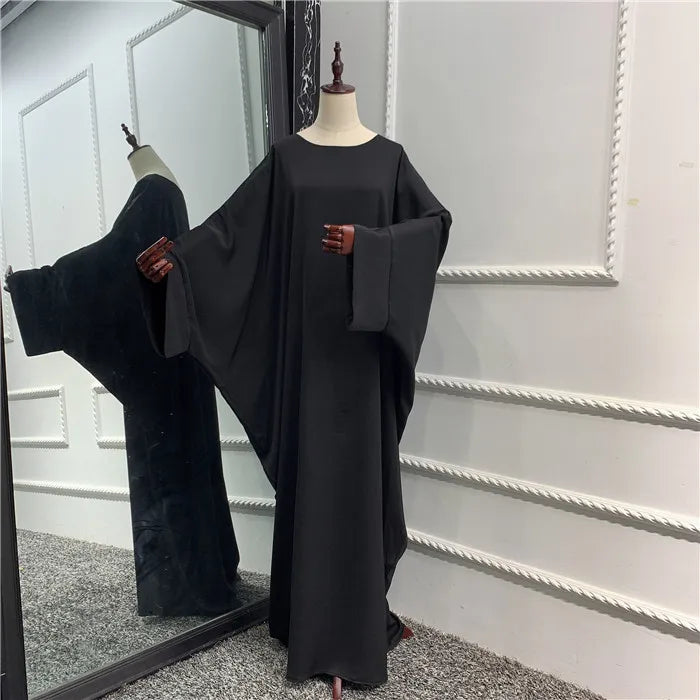 Hot Sale Latest Islamic Clothing Muslim Abaya Solid Colors Batwing Style Kaftan Burka Islamic Dress