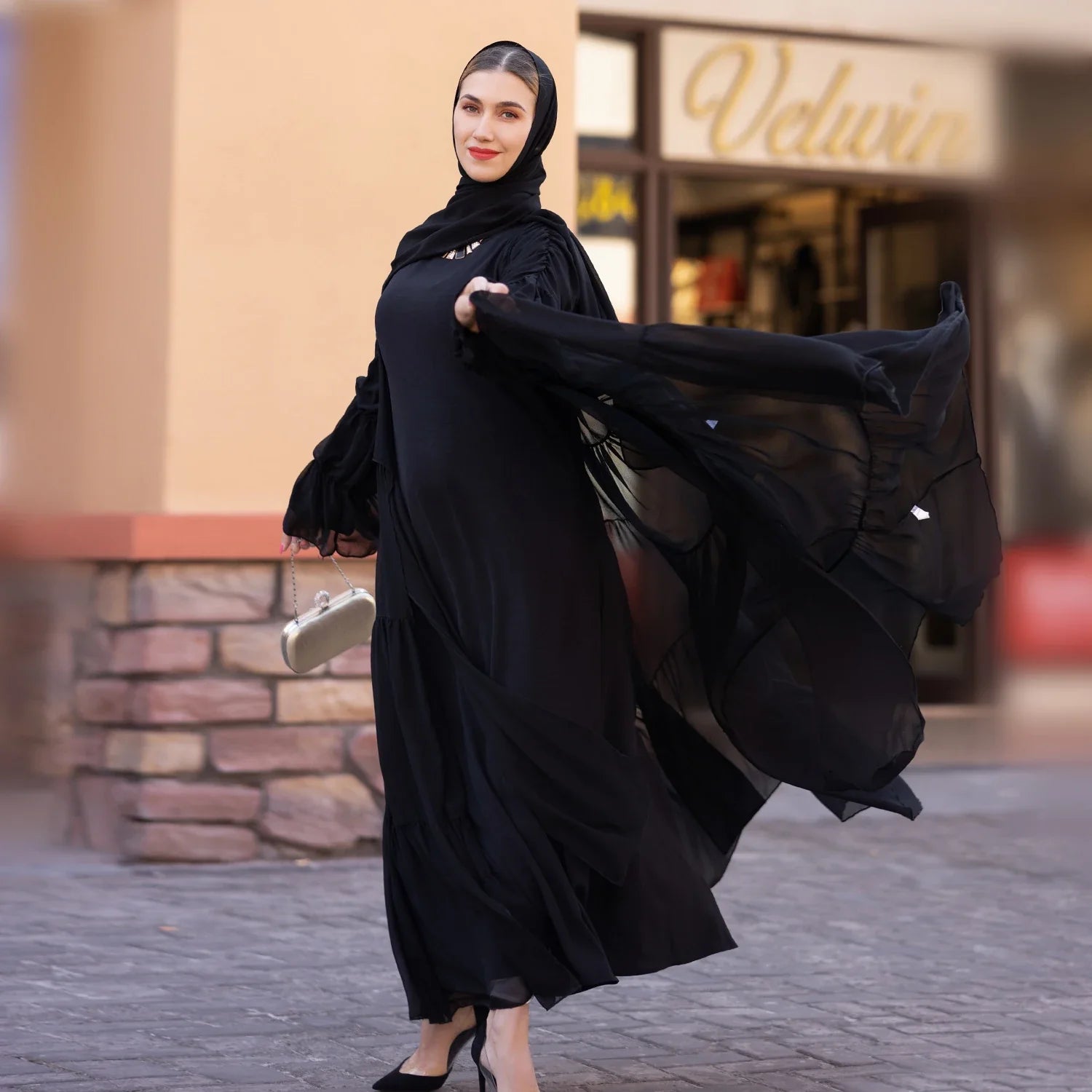 Loriya Wholesale  Islamic Clothing Dubai Abaya Muslim Dress Kimono Summer Muslim Girls Abaya