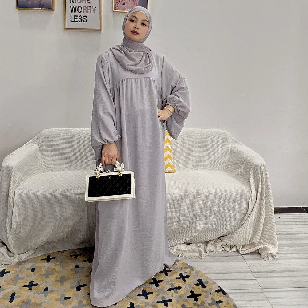 Reliable abaya manufacturer Loriya loose wear wrinkle polyester muslim plain abaya modest dresses for women