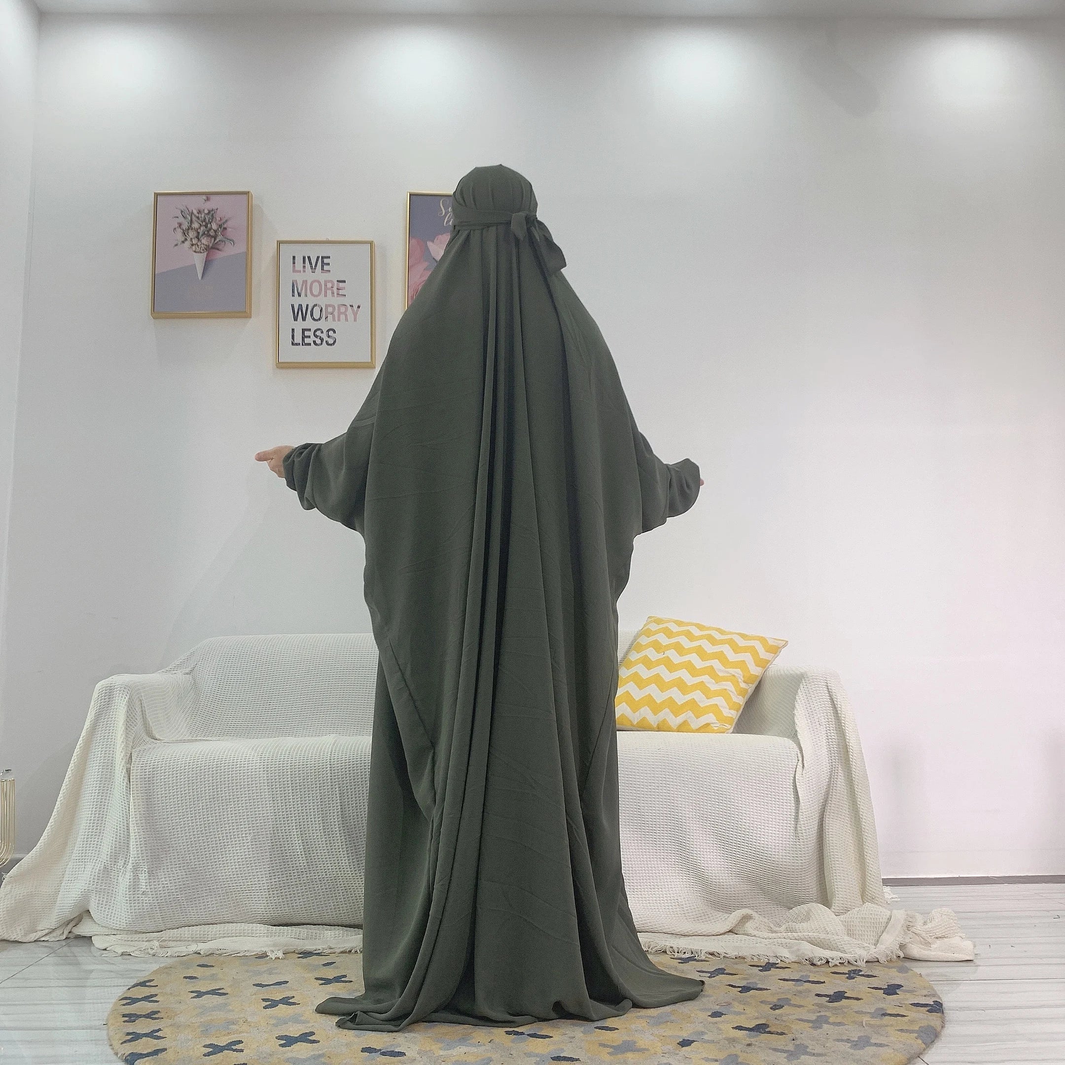 Loriya Abaya Designs Prière Abaya Filles Musulmanes Abaya Grande Taille Overhead Hijab Robe Vêtements Islamiques 