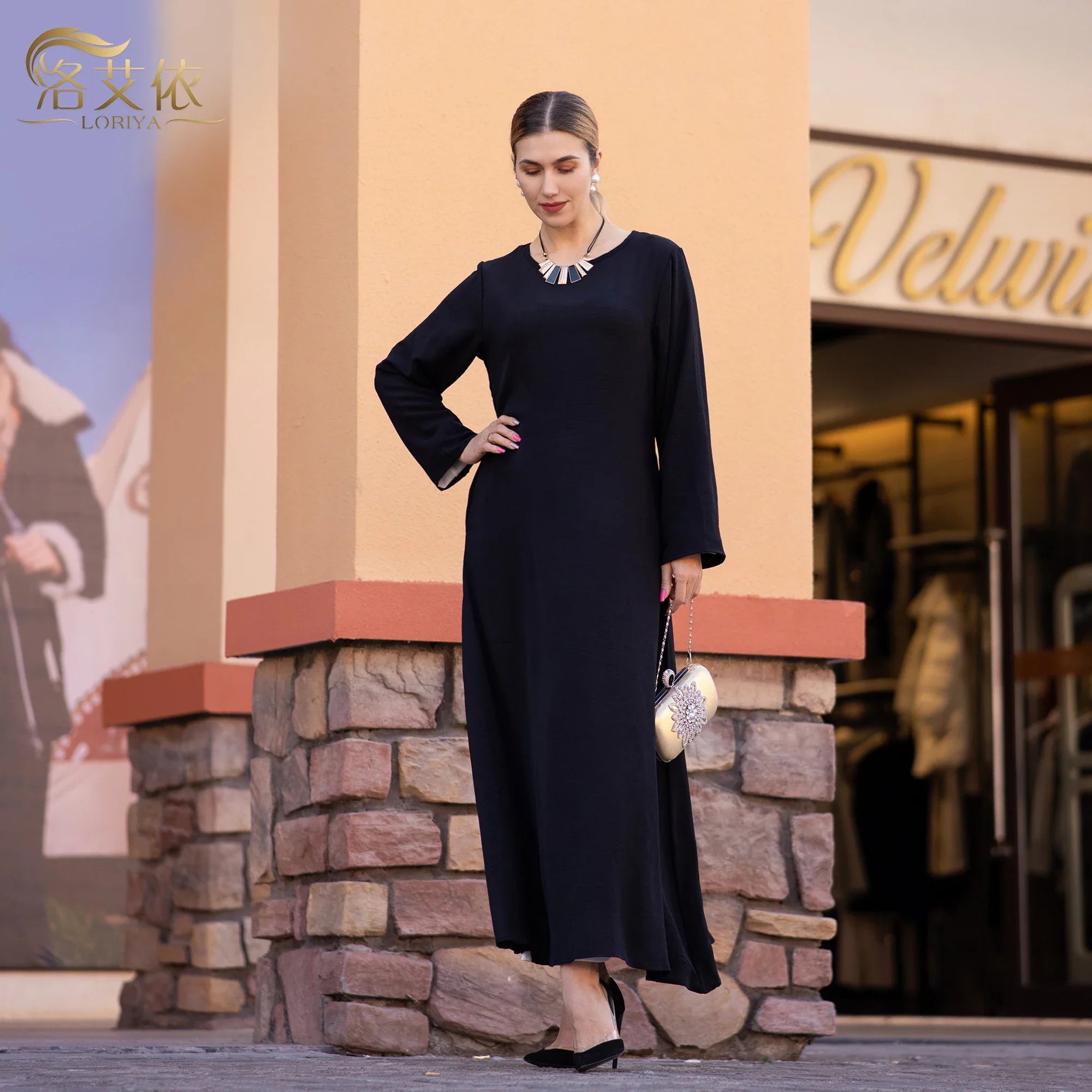 Loriya 2023 Nouveau Style Filles Musulmanes Abaya Vêtements Islamiques Femmes Robes Modestes Vêtements Musulmans Traditionnels Abaya 