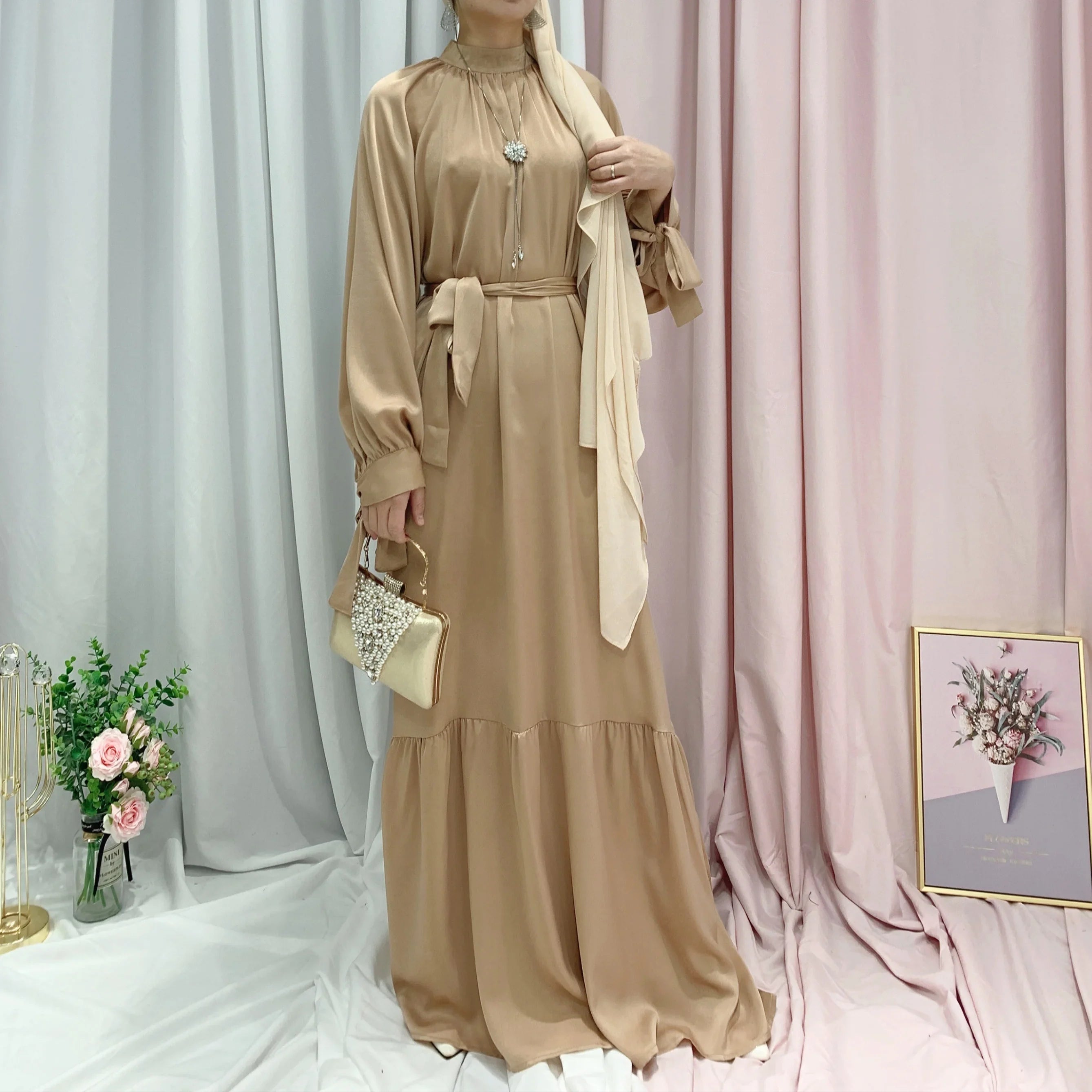 2022 Feb New Arrival Dubai Abaya Muslim Women Long Maxi Dress Kaftan Jilbab Arab Ramadan Islamic Clothing