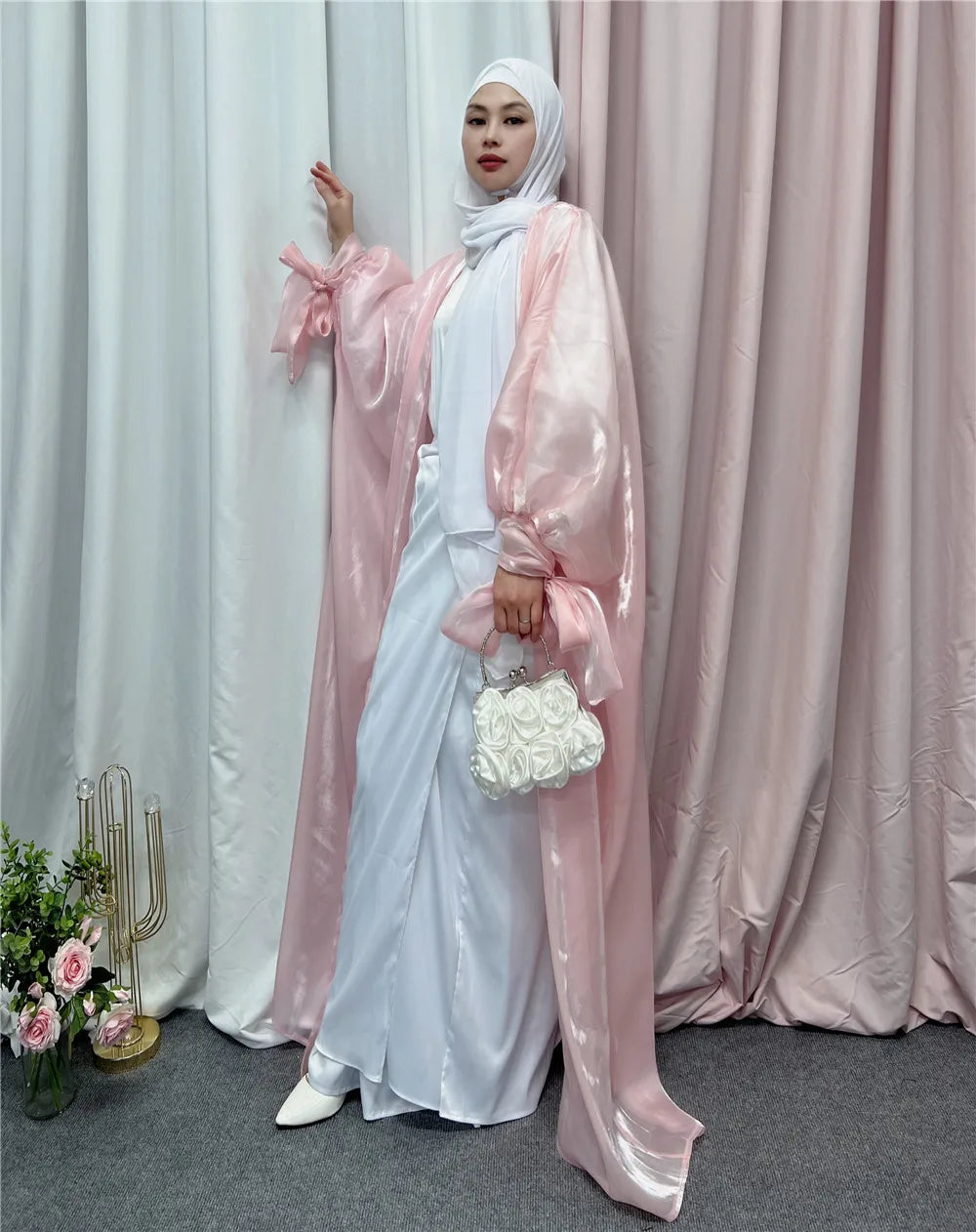 2023 Loriya Stylish Organza Modest Abaya Islamic Clothing for girl Dubai abaya muslim dress for women fashion abaya