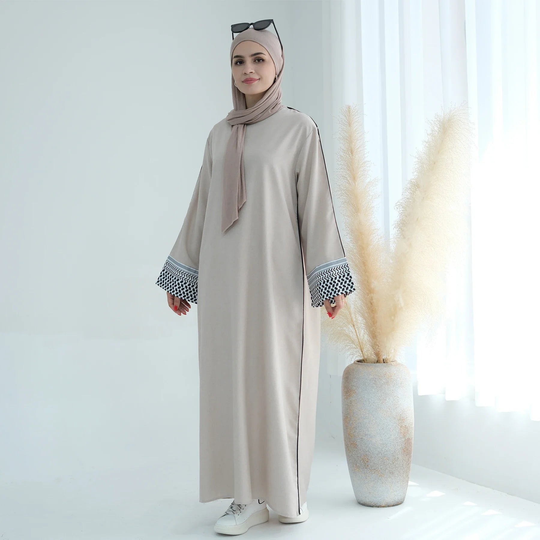 Loriya Dernières Panestine Kefiyyeh Abaya Ramadan Eid Fermé Abaya Dubaï Femmes Musulmanes Robe Modeste Vêtements Islamiques 