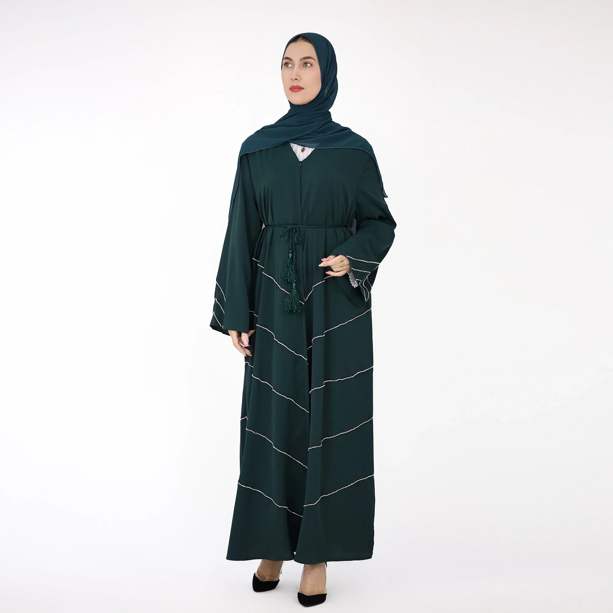 2023 Loriya Women Dubai Abaya Design Muslim Ladies Luxury Traditional Islamic Clothing Dubai Kimono Cardigan Abaya