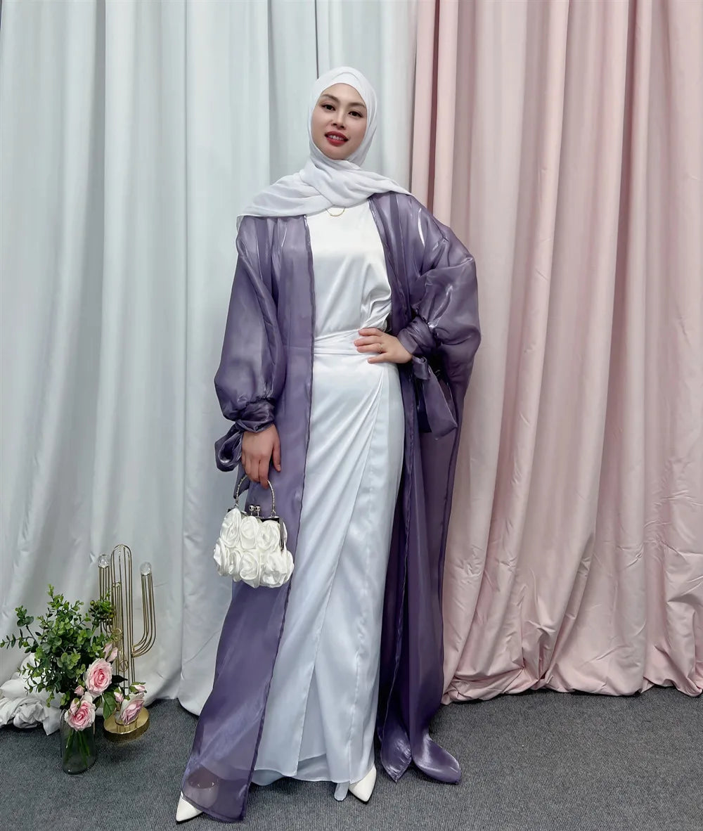 Hot selling abaya 2022 muslim ethnic clothing high quality satin abaya women muslim dress long maxi inner dress