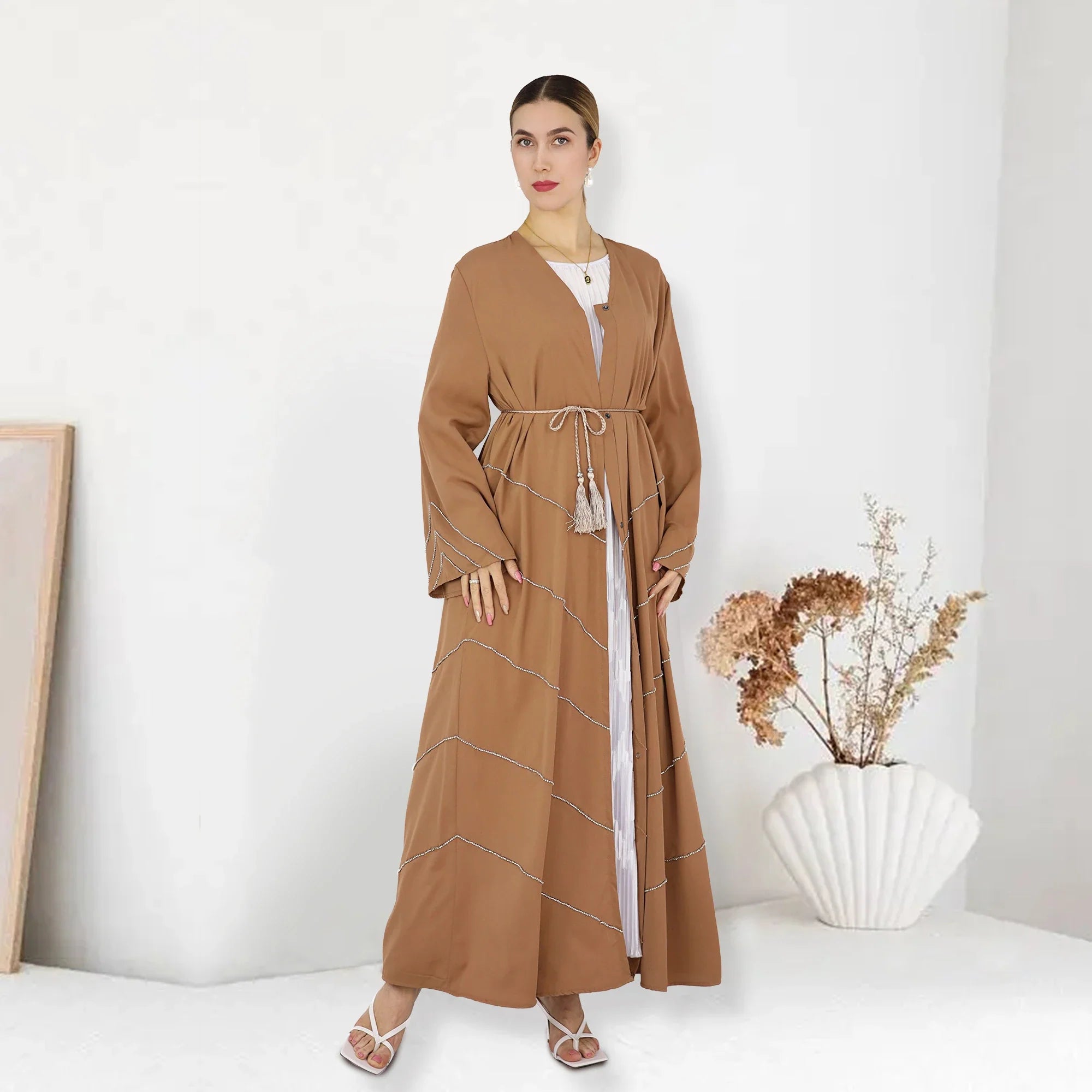 2023 Loriya Women Dubai Abaya Design Muslim Ladies Luxury Traditional Islamic Clothing Dubai Kimono Cardigan Abaya