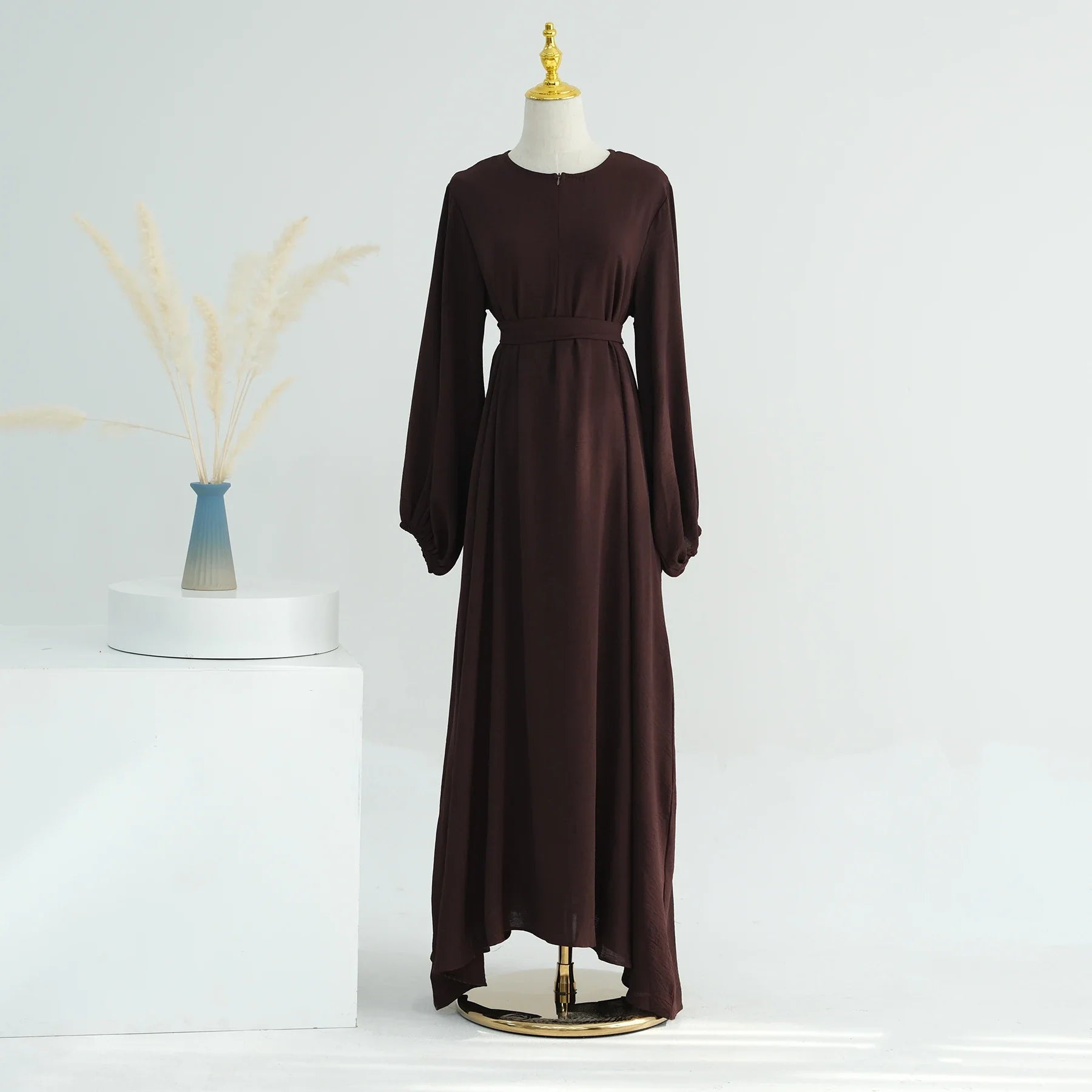 Loriya Abaya 2024 Islamic Clothing Wrinkle Polyester Modest Dresses With Zipper Abaya Women Muslim Dress Eid Ramadan Collections