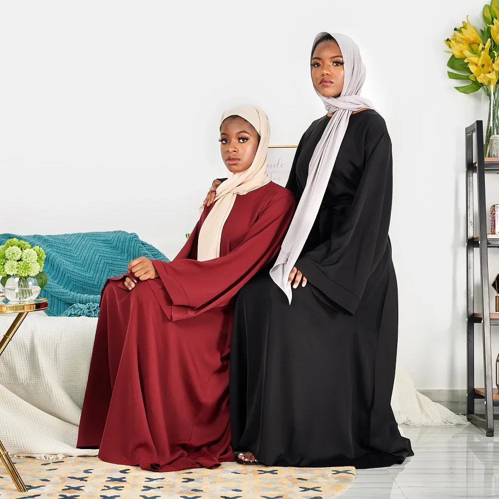 LR363 EID Abaya Dubaï Turquie Couleur unie Simple Modeste Vêtements islamiques Robe pour femmes musulmanes Abaya 