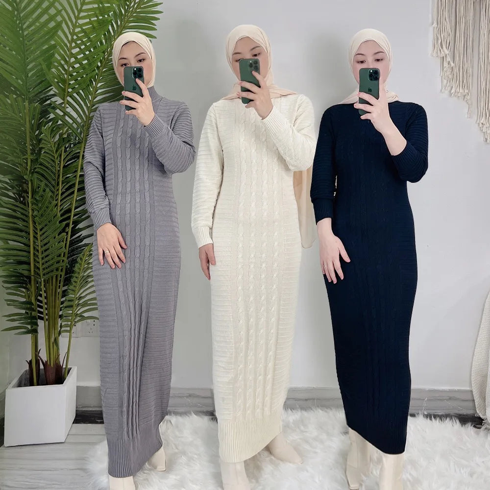 2023 New Arrival Loriya High Quality Winter Elegant women dress Modest dress for women Muslim girls abaya Islamic clothing