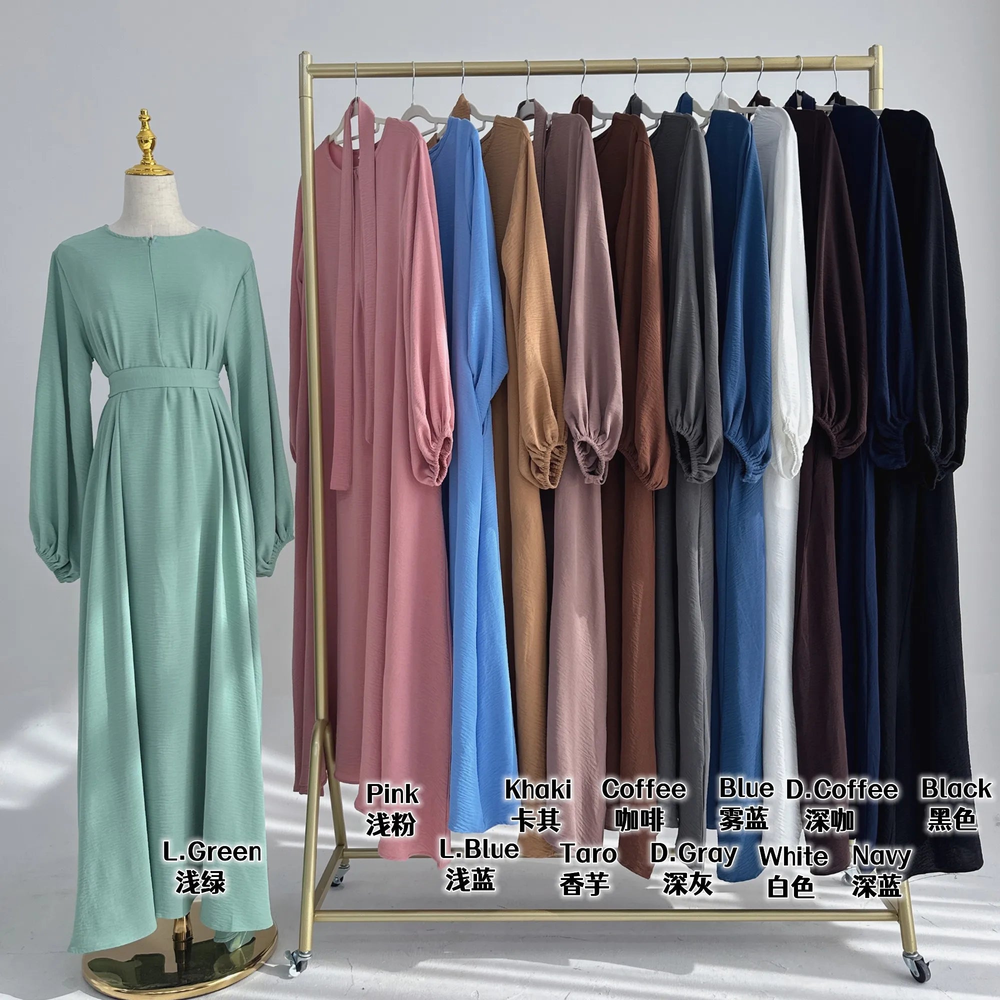 Loriya Abaya 2024 Islamic Clothing Wrinkle Polyester Modest Dresses With Zipper Abaya Women Muslim Dress Eid Ramadan Collections