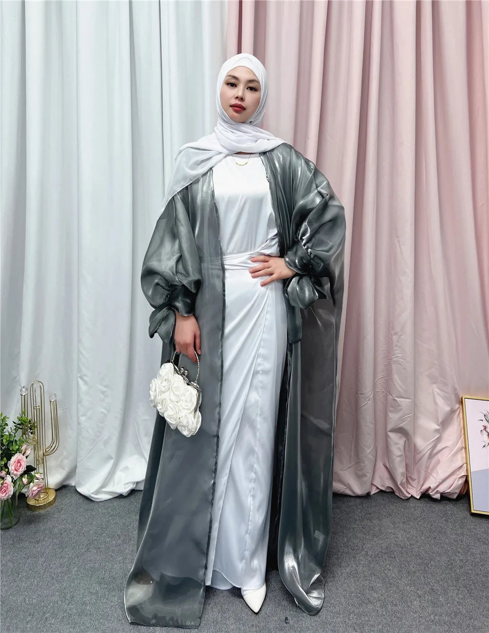 2023 Loriya Stylish Organza Modest Abaya Islamic Clothing for girl Dubai abaya muslim dress for women fashion abaya