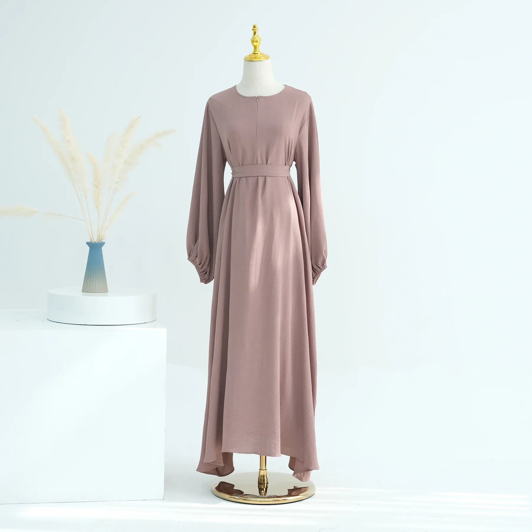 Loriya Abaya 2024 Islamic Clothing Wrinkle Polyester Modest Dresses With Zipper Abaya Women Muslim Dress Eid Ramadan Collections