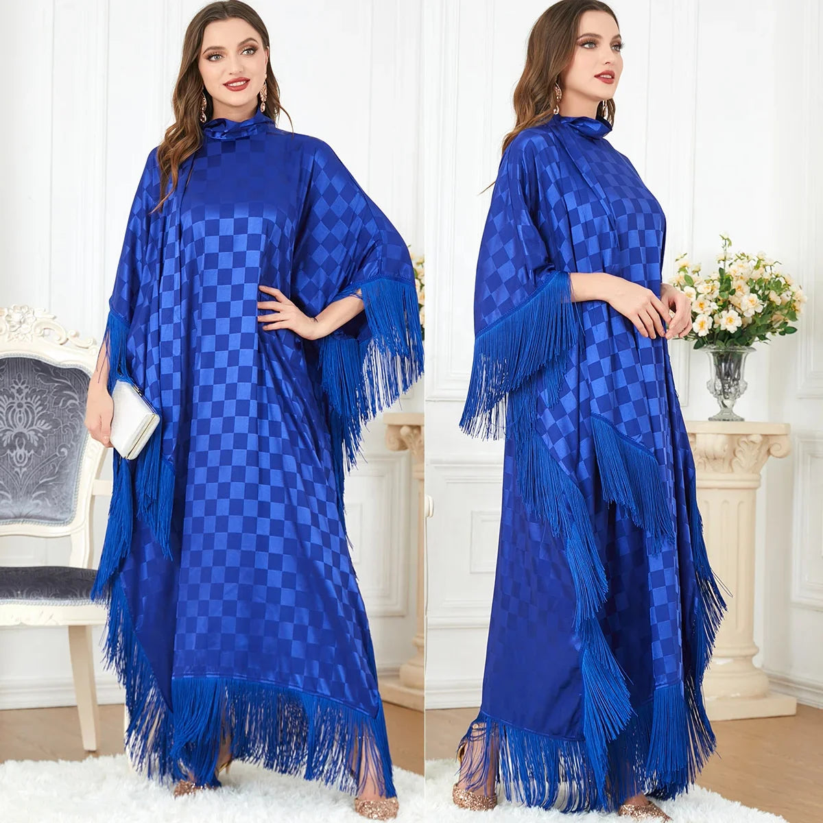 Wholesale Ramadan Tassel Free Size Islamic Women Middle East Kaftan Dress Traditional Muslim Clothing