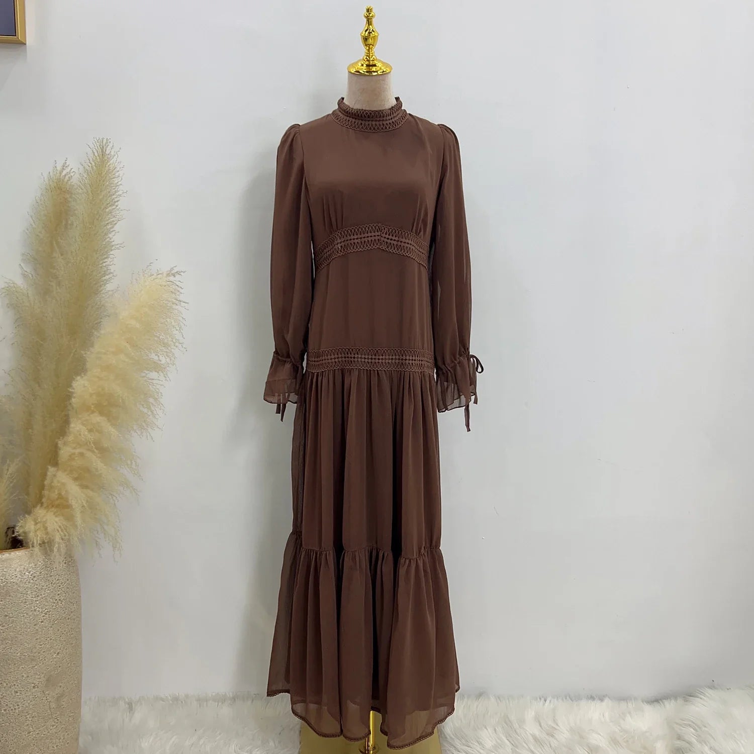 Loriya Chiffon Long Maxi Dress Women Dresses Casual Summer Modest 2023 New Abaya Dubai Modest Evening Dress