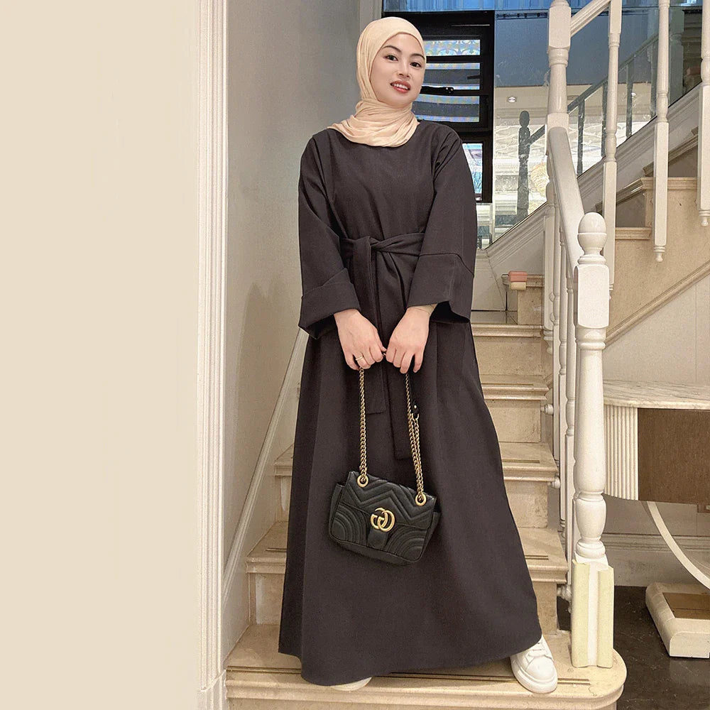 2023 Loriya Islamic Clothing Black Abaya for Muslim girls Modest dresses abaya wholesale for muslim girls Islamic abaya