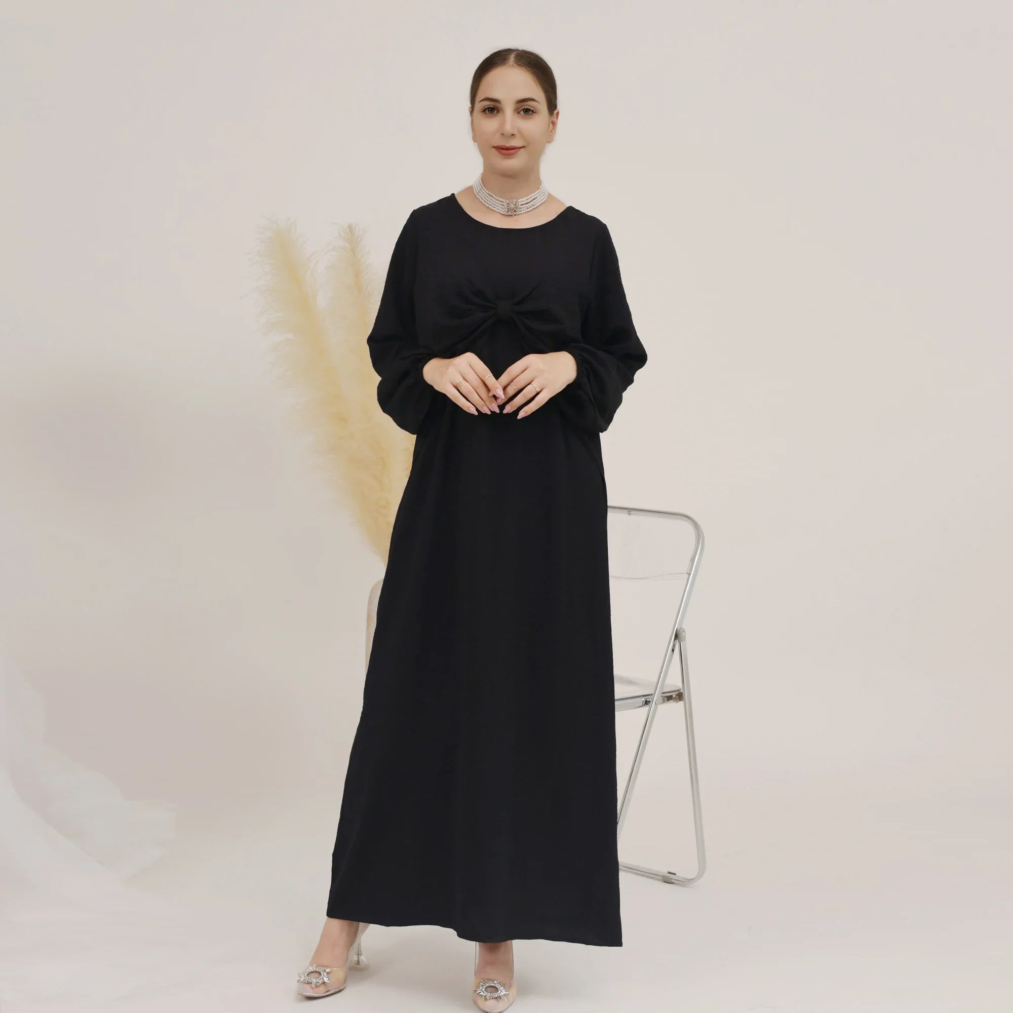 Loriya Wholesale Fashion Women Dress Abaya  Islamic Clothing Dubai Inner Abaya Dress For Muslim Women