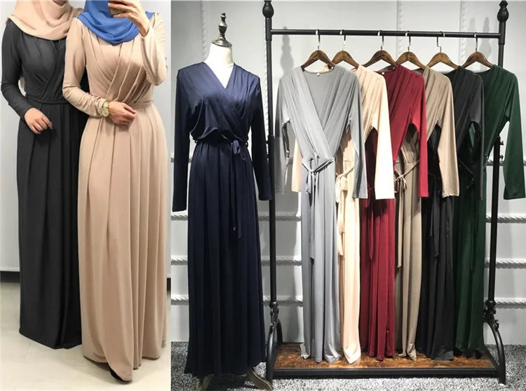 wholesale ethnic clothing milk silk robe abaya elegant long maxi modest clothing women muslim women dress