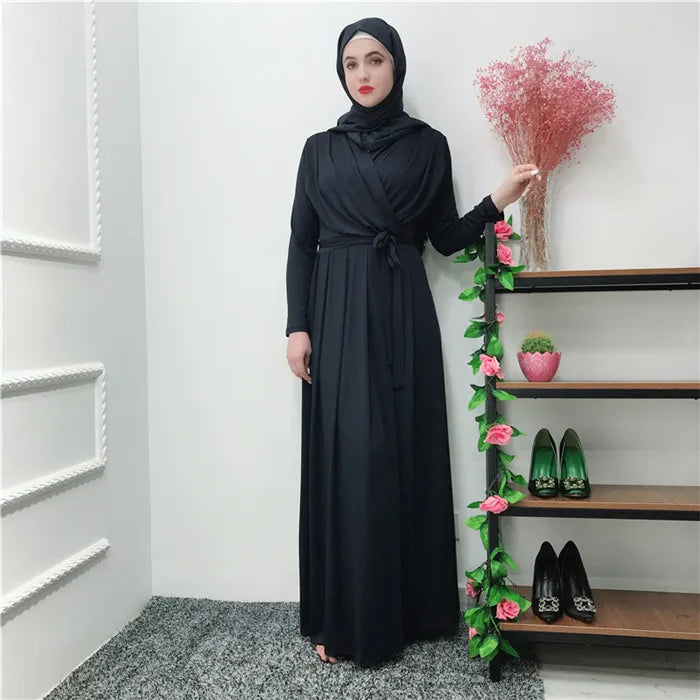 wholesale ethnic clothing milk silk robe abaya elegant long maxi modest clothing women muslim women dress