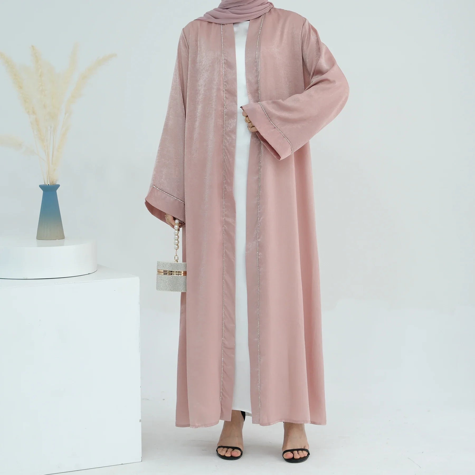 2024 Eid Loriya Custom Abaya Manufacturer Dubai Abaya Designs Islamic Clothing Cardigan With Diamond Abaya Women Muslim Dress