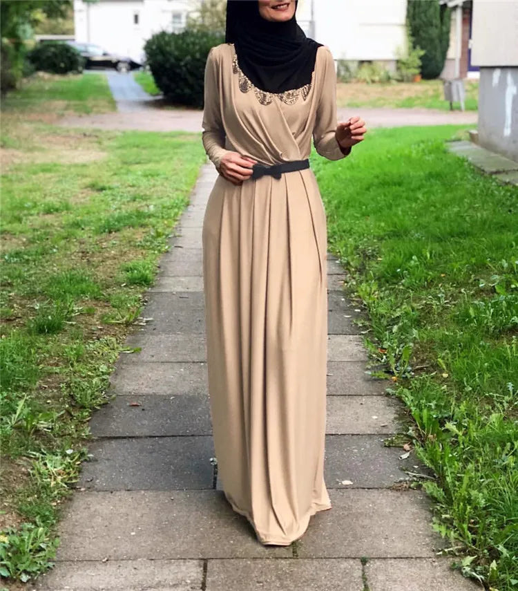 wholesale ethnic clothing milk silk robe abaya elegant long maxi modest clothing women muslim women dress