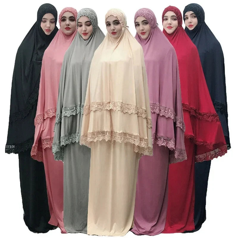 Loriya Khimar Abaya Hijab Kaftan Robe de prière Vêtements musulmans traditionnels 