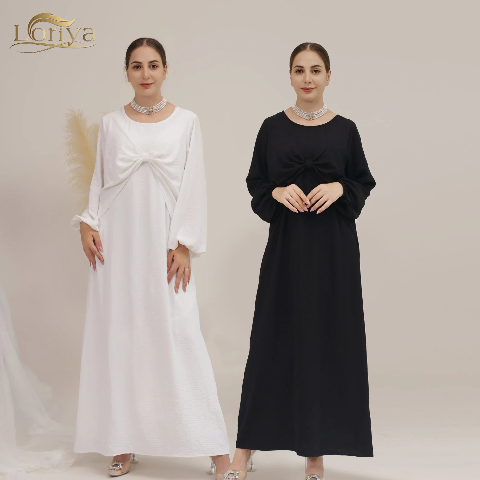 Loriya Wholesale Fashion Women Dress Abaya  Islamic Clothing Dubai Inner Abaya Dress For Muslim Women