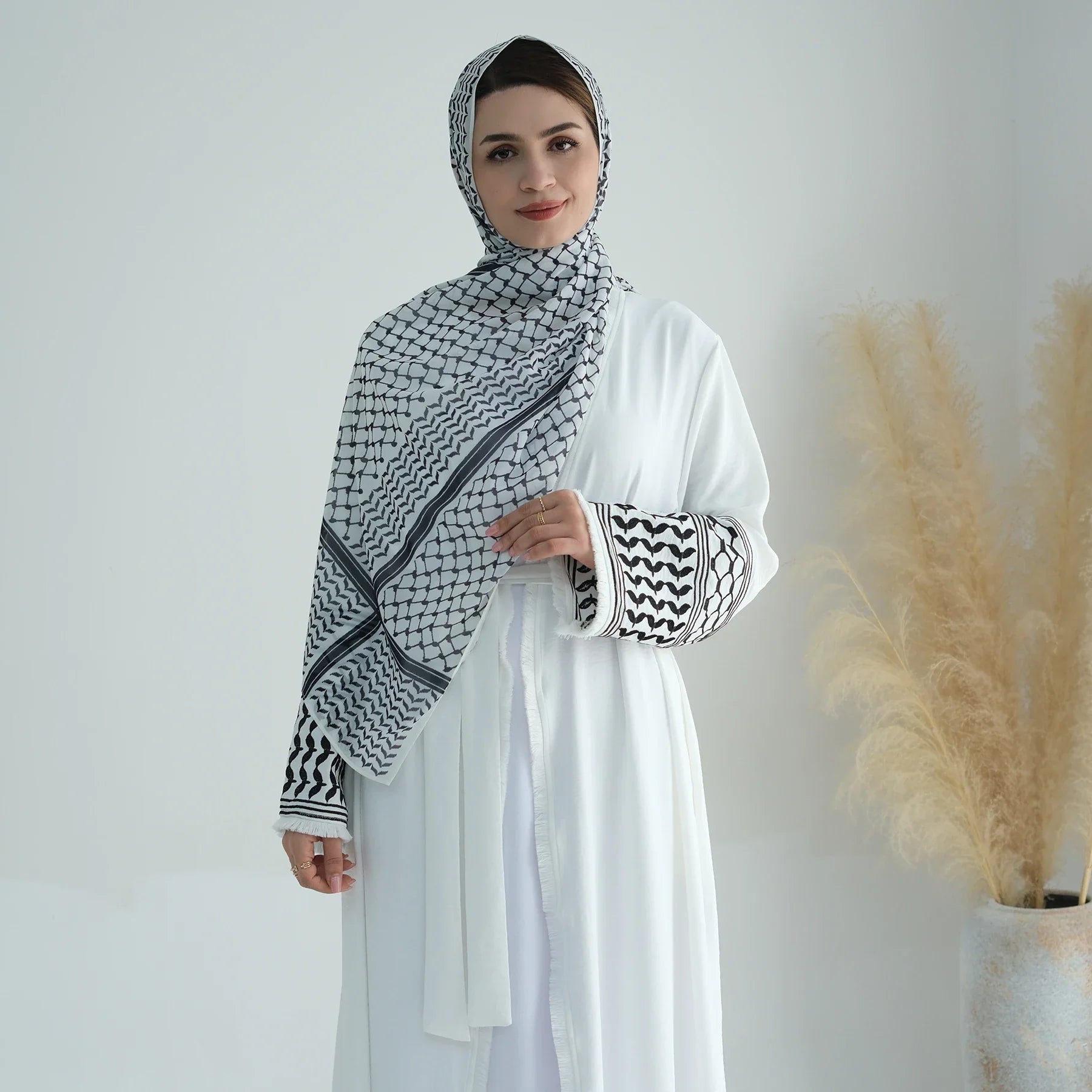 Muslim Kefiyyeh Abaya Ramadan Tassel Dubai Abaya Women Muslim Dress Modest Islamic Clothing