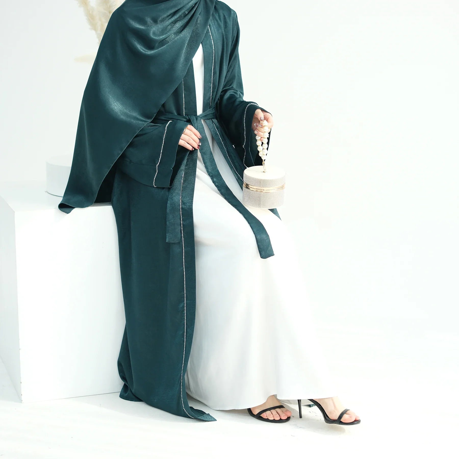 2024 Eid Loriya Custom Abaya Manufacturer Dubai Abaya Designs Islamic Clothing Cardigan With Diamond Abaya Women Muslim Dress