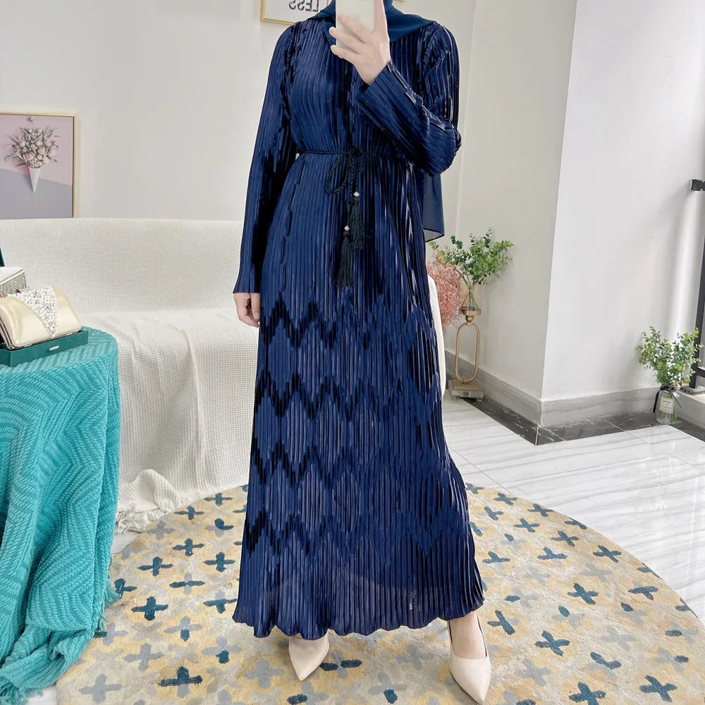 Loriya New abaya 2022 Muslim Dress fashion pleated abaya in Dubai  Inner abaya dress for women