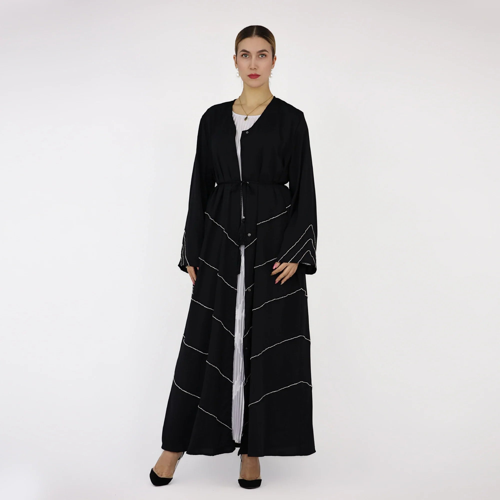 2023 Loriya Women Dubai Abaya Design Muslim Ladies Luxury Traditional Islamic Clothing Dubai Kimono Cardigan Abaya