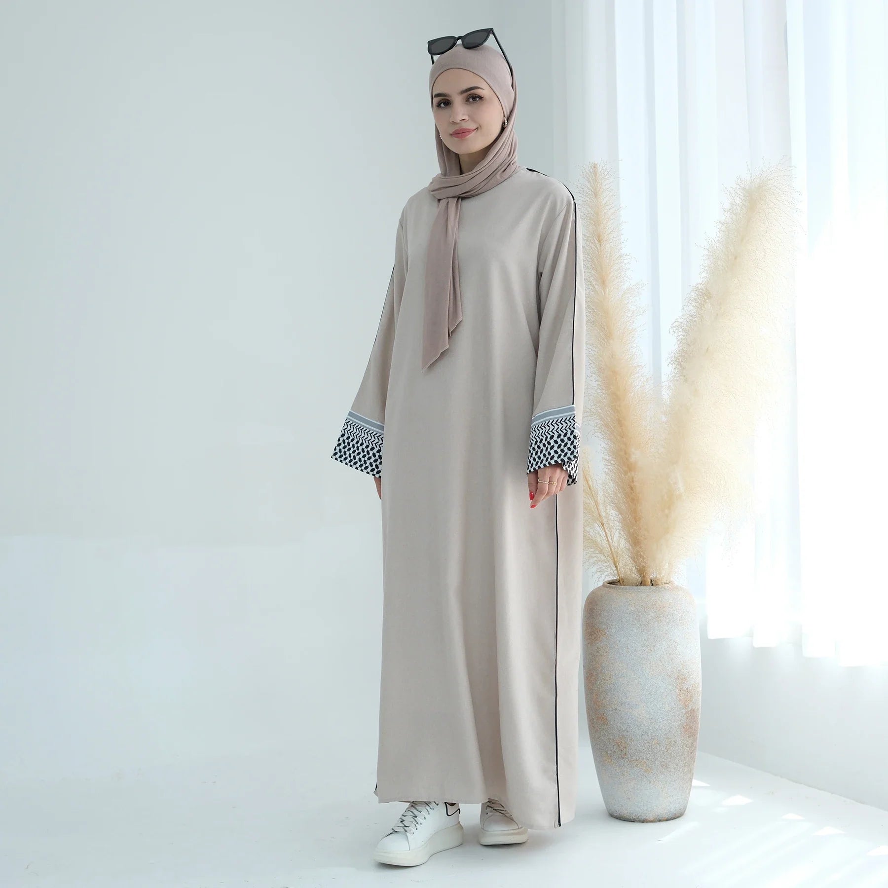 Loriya Dernières Panestine Kefiyyeh Abaya Ramadan Eid Fermé Abaya Dubaï Femmes Musulmanes Robe Modeste Vêtements Islamiques 