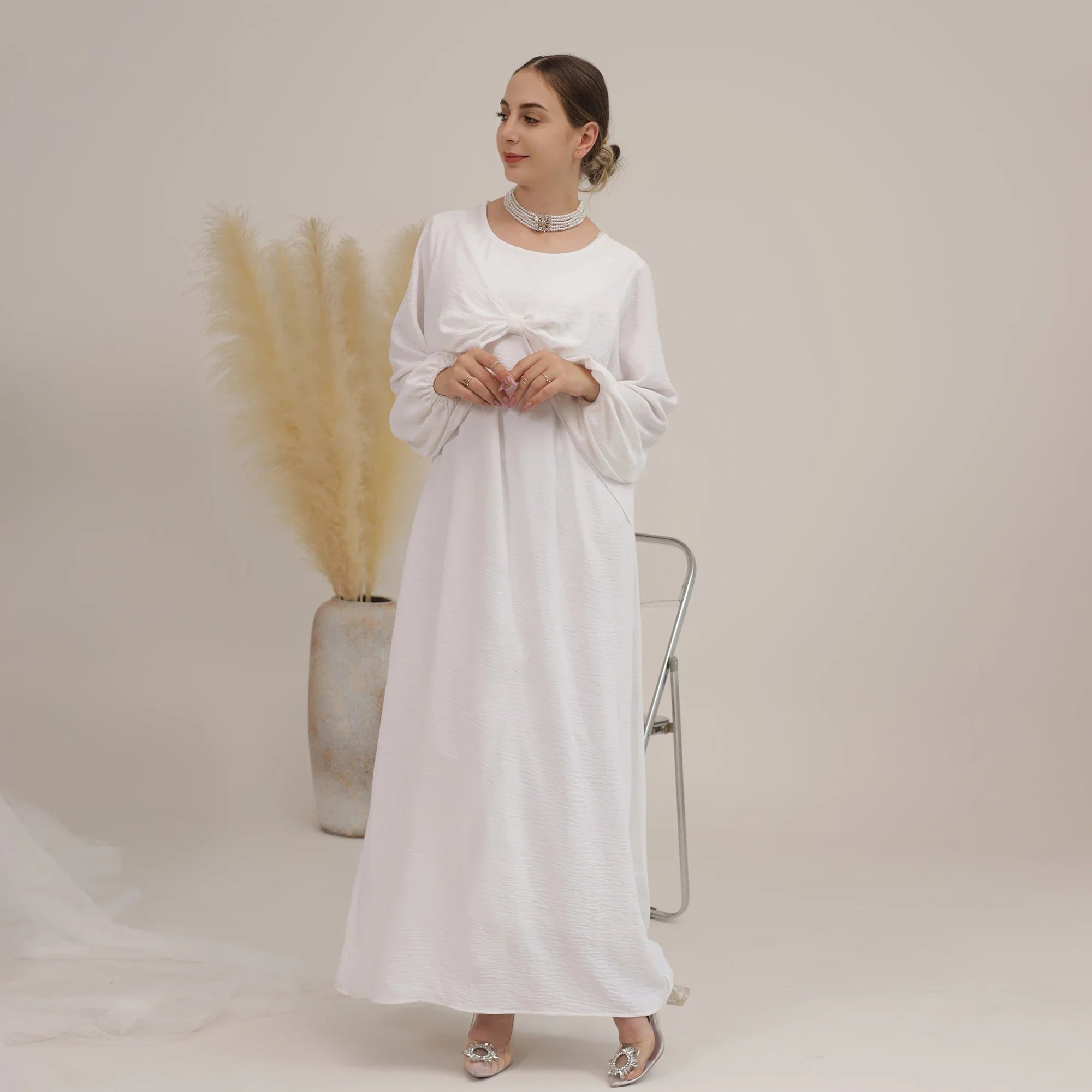 Loriya Wholesale Fashion Women Dress Abaya  Islamic Clothing Dubai Inner Abaya Dress For Muslim Women