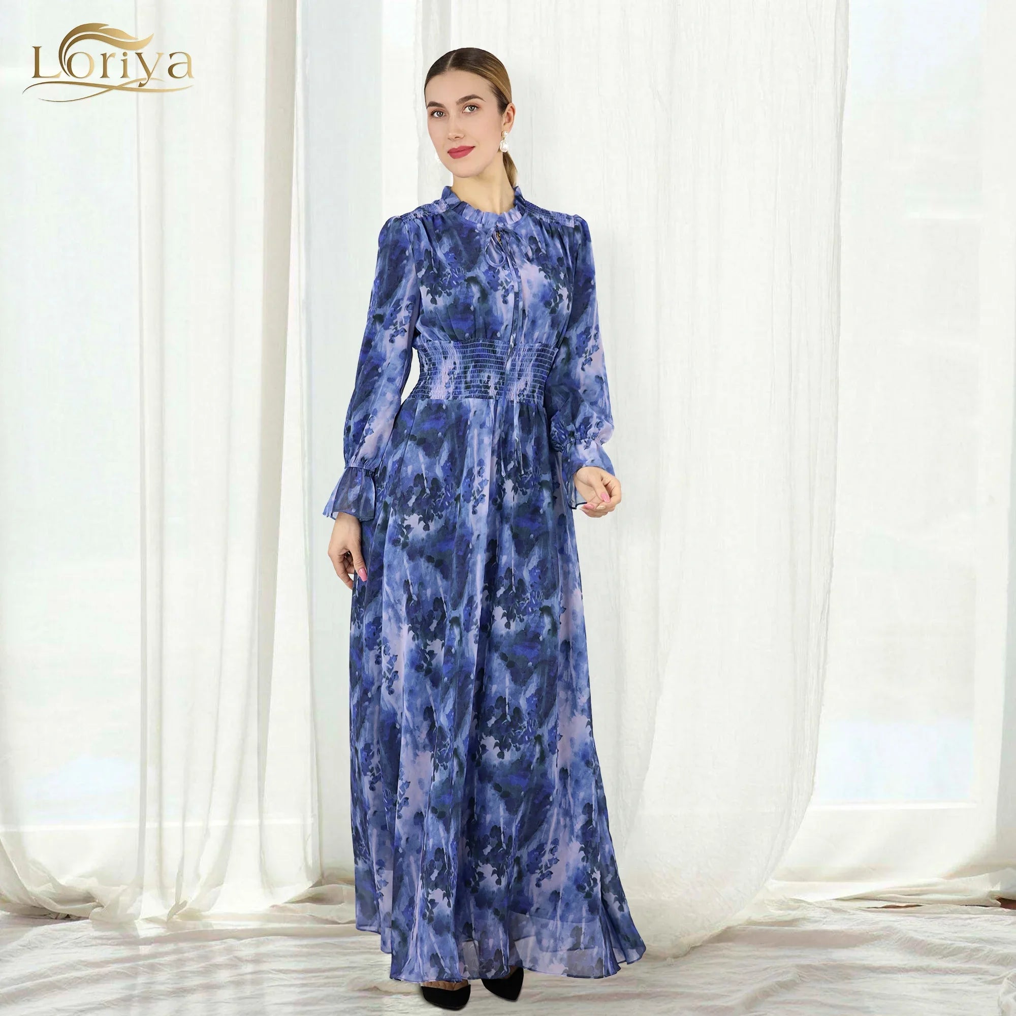 2023 Loriya Women Daily Wear Summer Maxi Dresses Premium Modest Dresses Chiffon Maxi Dresses