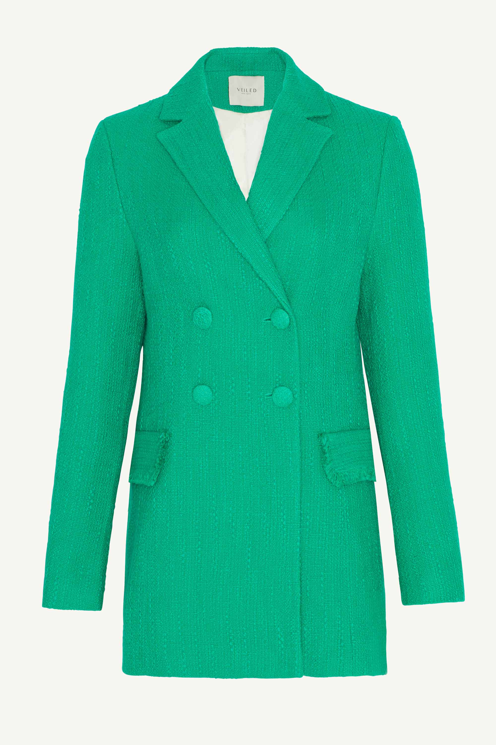 Abigail Tweed Double Breasted Blazer - Jade Clothing Veiled 