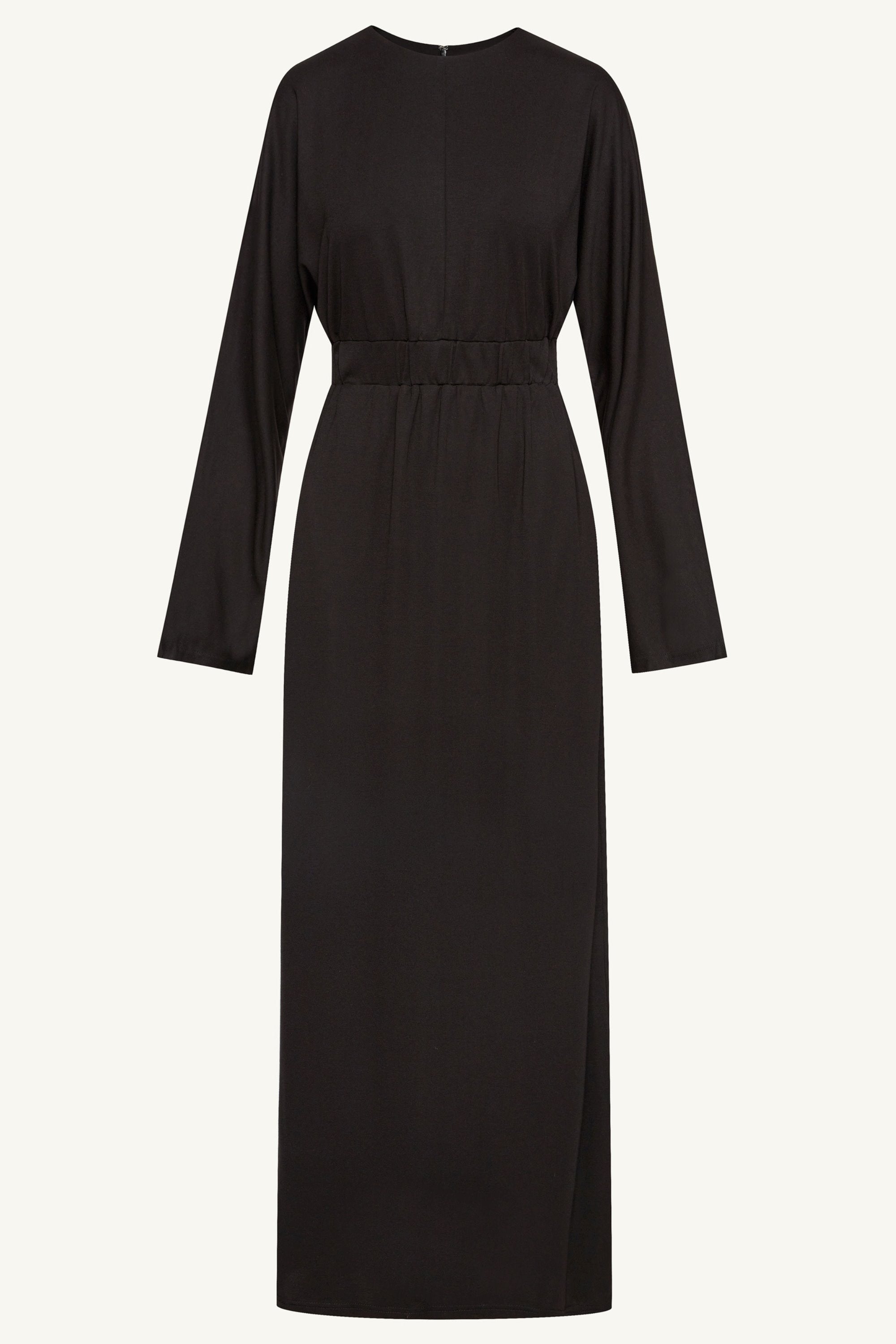 Adelynn Jersey Batwing Maxi Dress - Black Clothing Veiled 