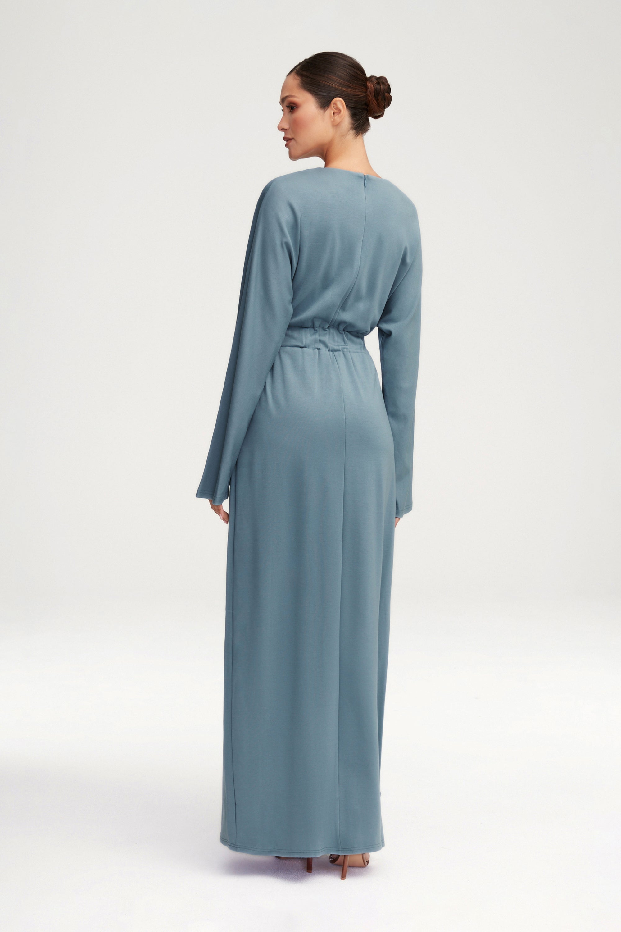 Adelynn Jersey Batwing Maxi Dress - Powder Blue Clothing Veiled 