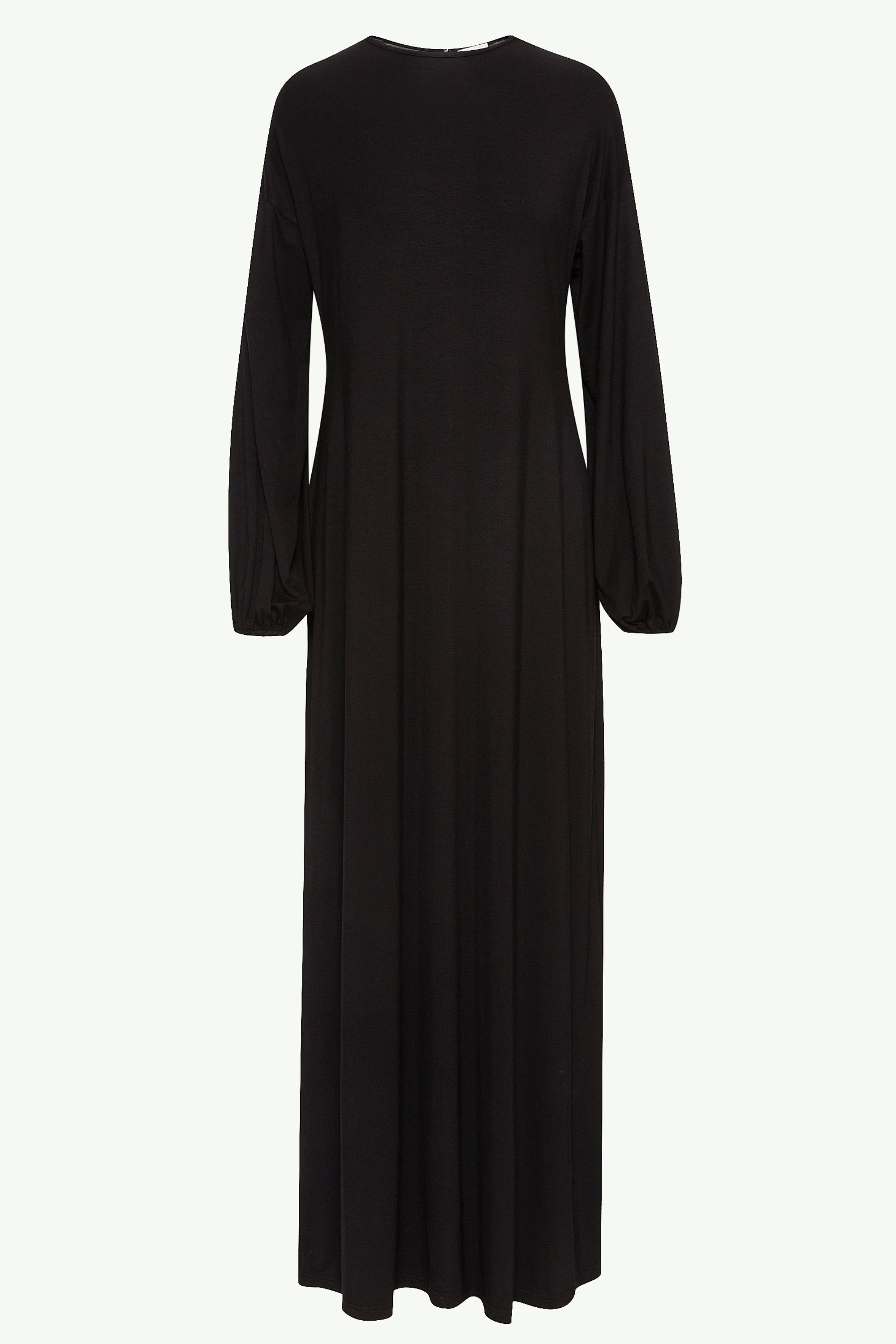 Afiyah Jersey Maxi Dress - Black Clothing Veiled 