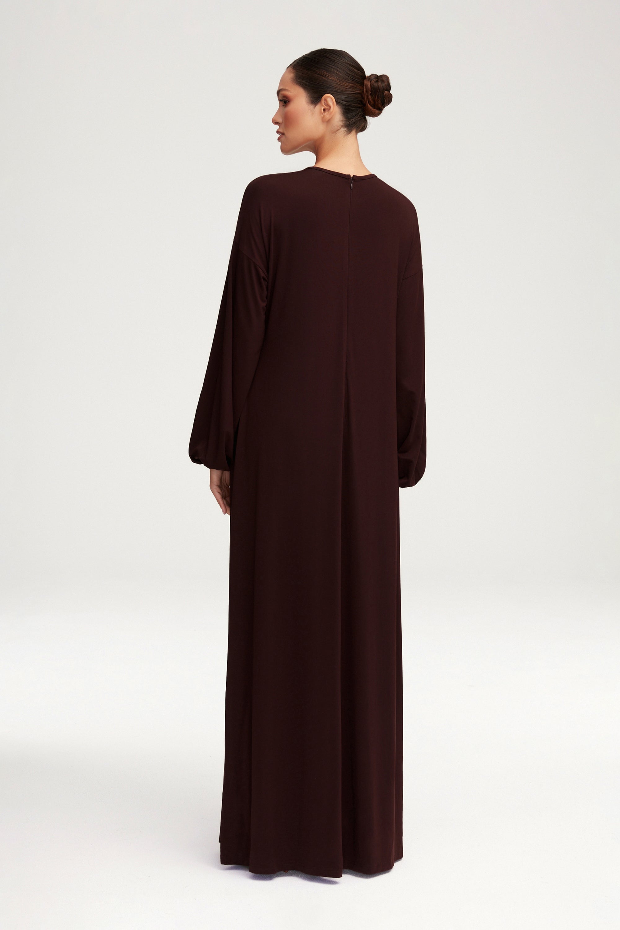 Afiyah Jersey Maxi Dress - Espresso Clothing Veiled 