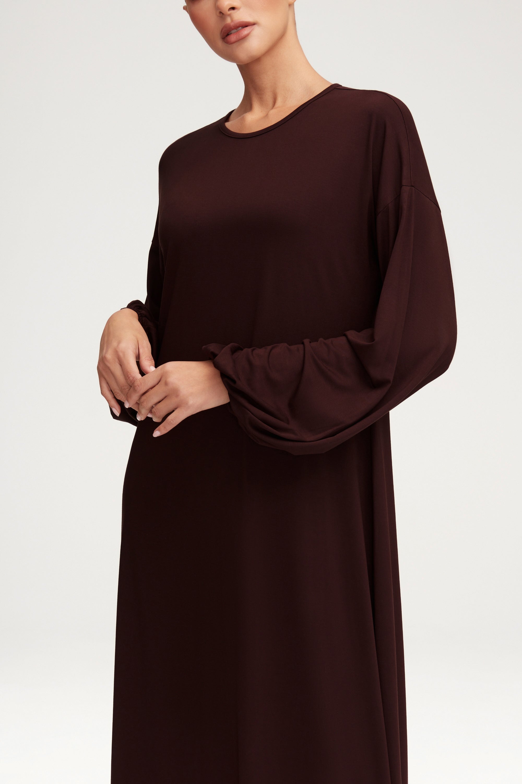 Afiyah Jersey Maxi Dress - Espresso Clothing Veiled 